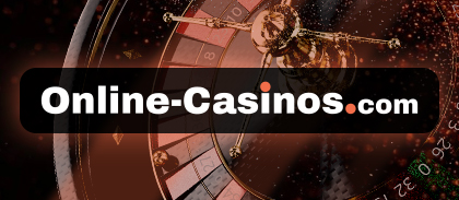 Online-Casinos.com Logo with roulette wheel